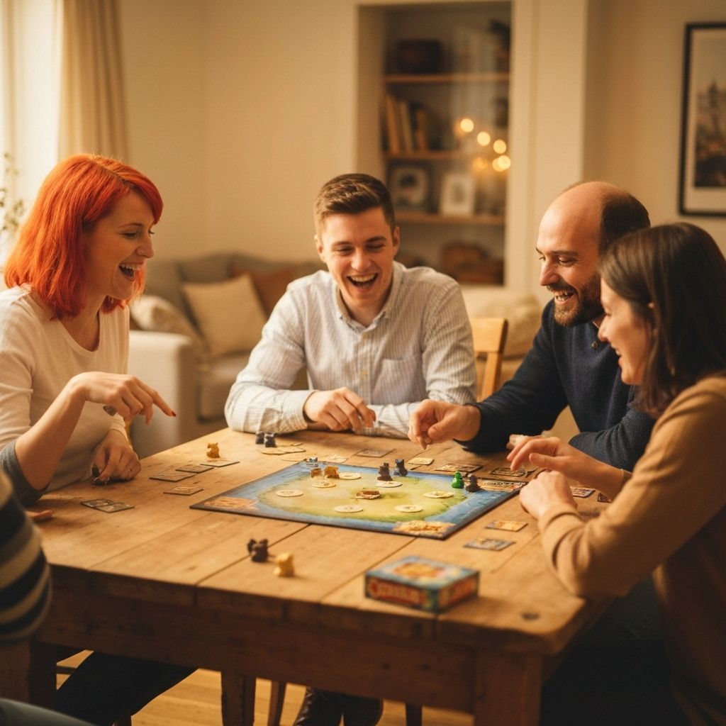 보드게임 하는 장면